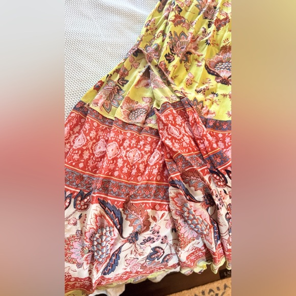 FREE PEOPLE Bali Citrus Skies Paisley Ruched
Halter Neck Flowy Jumpsuit - Picture 11 of 13